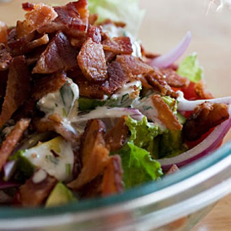 BLT Salad with Avocado and Blue Cheese Dressing