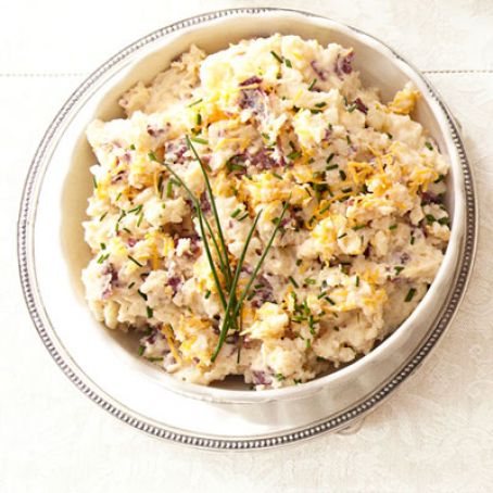 Cheddar and Chive Smashed Potatoes