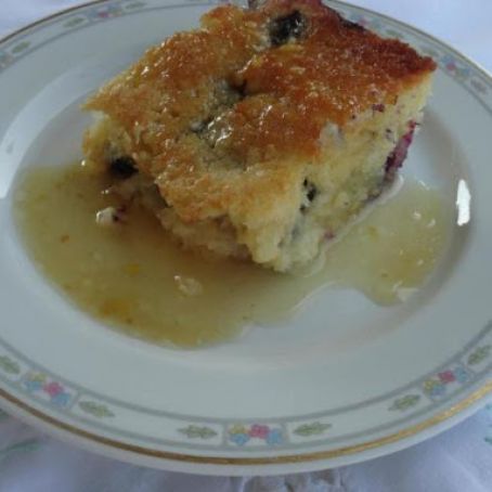 Blueberry Cake With Vanilla Butter Sauce Recipe | Just A Pinch