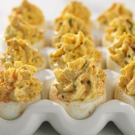 Bacon & Cheddar Deviled Eggs