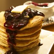 Vegan Lemon 'Buttermilk' Pancakes with Blueberry Sauce