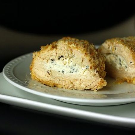 Breaded Chicken Breasts with Goat Cheese and Thyme Filling
