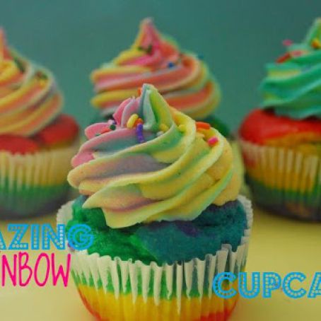 Amazing Rainbow Cupcakes