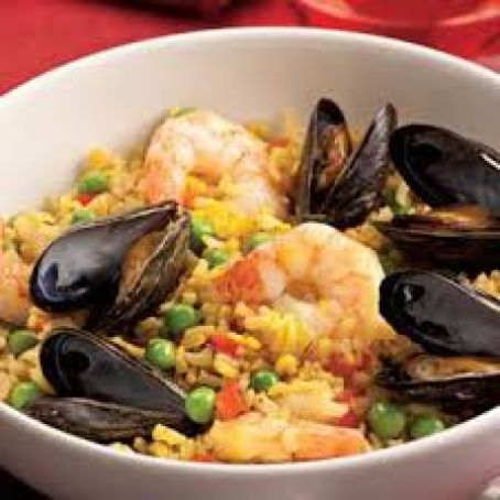 Quick Paella w/Shrimp & Mussels