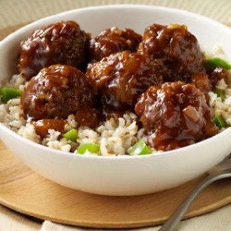 Hawaiian Meatballs and Rice