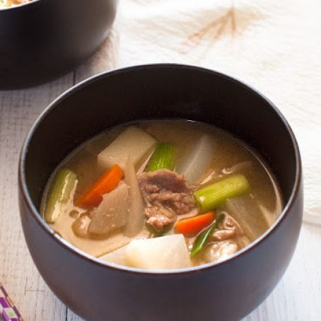 Tonjiru (Pork and Vegetable Miso Soup)