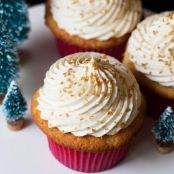 Eggnog Cupcakes with Whipped Eggnog Buttercream