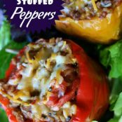 Crockpot Stuffed Bell Peppers (w/ optional vegetarian version)