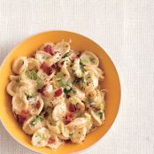 Orecchiette Carbonara with Leeks