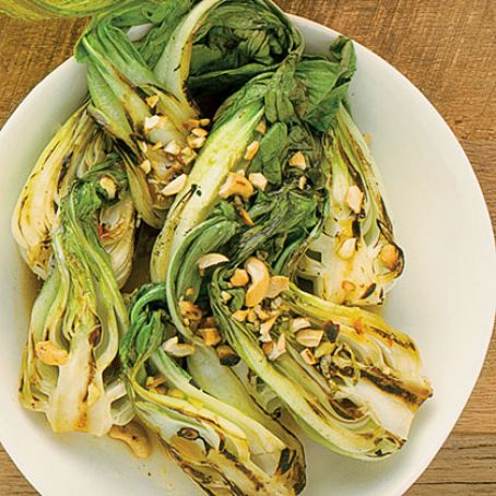 Spicy Garlic Grilled Baby Bok Choy