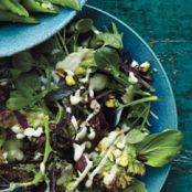 Spring Lettuces With Avocado Dressing and Pistachios