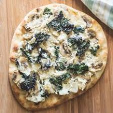 Mushroom and Kale Naan Pizza