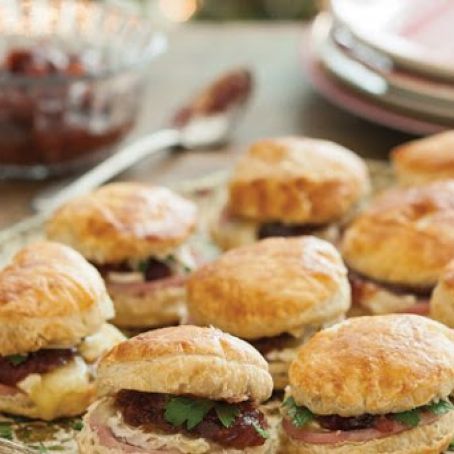 Puff Pastry Biscuits with Ham and Chutney - Taste of the South