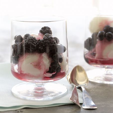 Black and Blue Berries in Ginger Syrup
