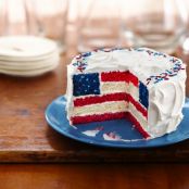 Red, White and Blue Layered Flag Cake