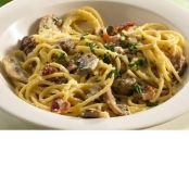 Ground Beef and Mushroom Carbonara