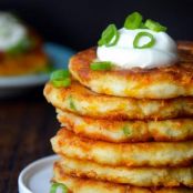 Cheesy Leftover Mashed Potato Pancakes
