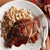 Pork Chops Agrodolce with Herbed Bean Salad