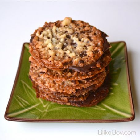 Chocolate Macadamia Lacey Cookies