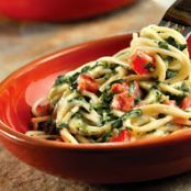 Spaghetti with Parmesan Spinach Sauce