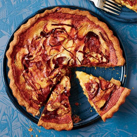 Caramelized-Apple Custard Tart with a Rye Crust