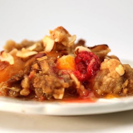 Apricot Raspberry Crisp with Almonds
