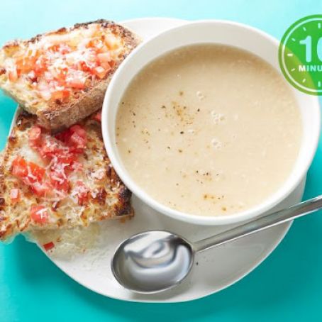 White Bean Soup with Cheese Toasts