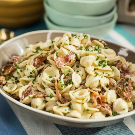 Orecchiette with Bacon, Lemon and Cream