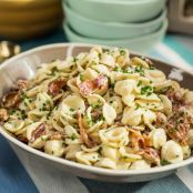 Orecchiette with Bacon, Lemon and Cream