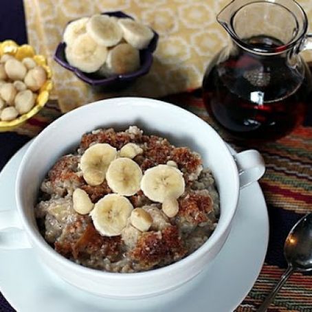 Slow Cooker, Banana & Coconut Milk Steel-Cut Oatmeal