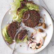 Lentil Patties with Lettuce and Yogurt