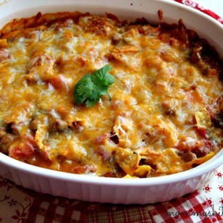 Ma maw's Mexican Casserole aka {Dorito Beef Casserole}