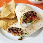 Chipotle Bean Burritos with Guacamole and Chips