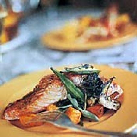 HERB ROASTED SALMON w/CREOLE VEGETABLES