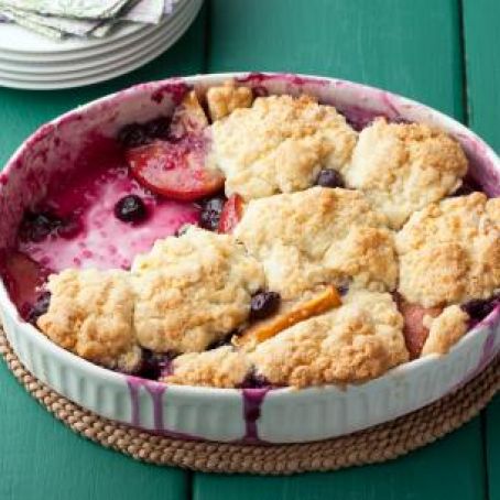 Blueberry and Nectarine Cobbler