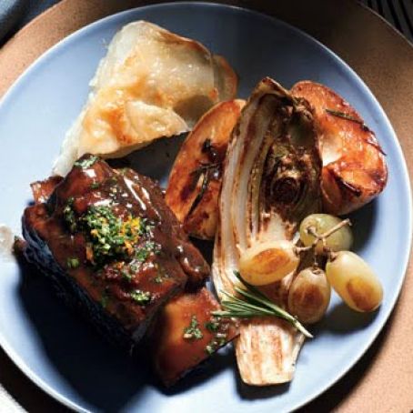 Short Ribs in Red Wine and Port with Tangerine Gremolata