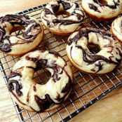 Baked Nutella Swirled Doughnuts