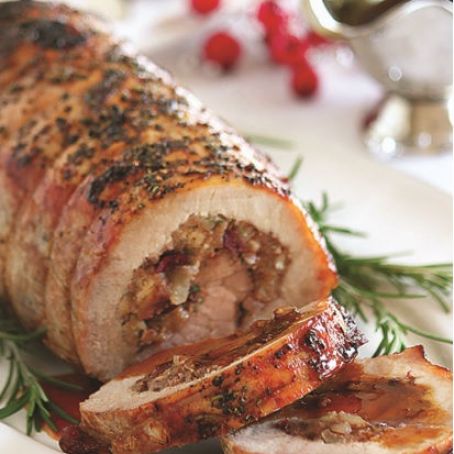 Pork Loin with Cranberry Apple Stuffing
