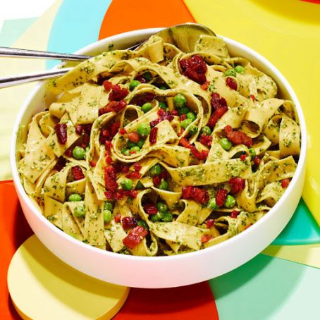 Pasta with Orange & Lemon Pesto, Pancetta & Peas - Rachael Ray Every Day