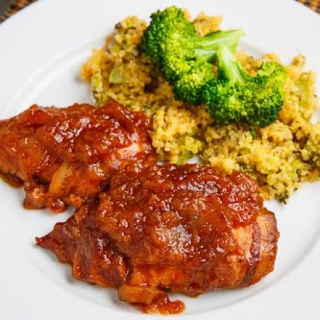 Slow Cooker Bacon Wrapped Apple BBQ Chicken