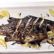 Whole Striped Bass with Lemon and Mint