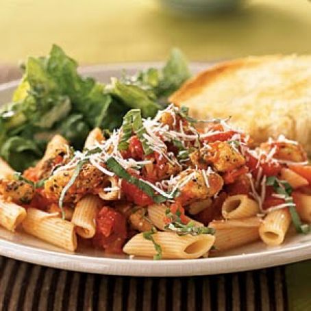 Penne and Chicken Tenderloins with Spiced Tomato Sauce
