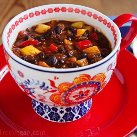 Spicy Pineapple Black Bean Soup