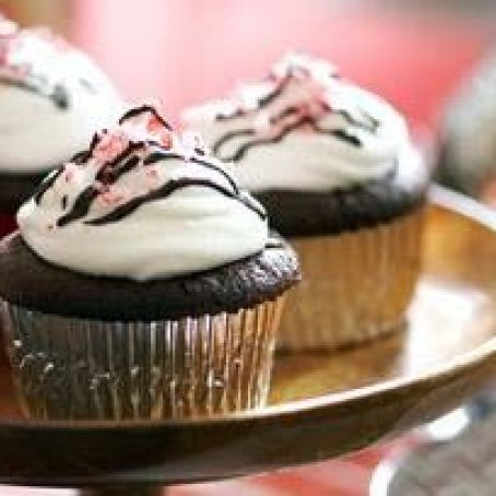 Chocolate-Candy Cane Cupcakes