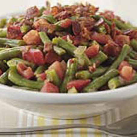 Slow-Cooked Green Beans, Tomatoes and Bacon