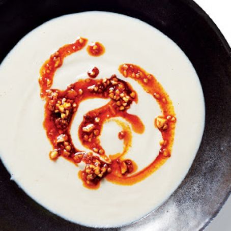 Cauliflower-Cashew Soup with Crispy Buckwheat