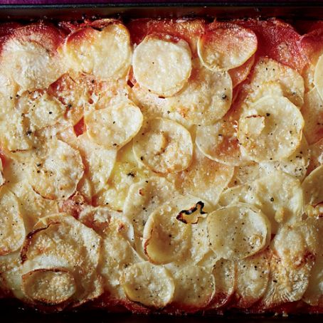 Ombré Potato and Root Vegetable Gratin