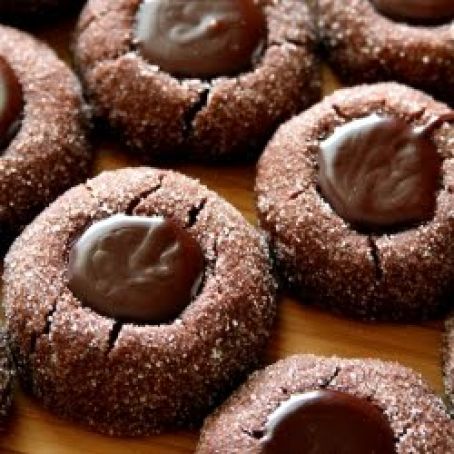 Chocolate Thumbprints with Chocolate and Vanilla-Bean Ganache