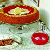 Key Lime Cheesecake with Strawberry Sauce