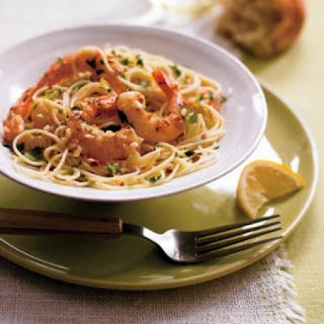 Garlic Shrimp with Angel Hair